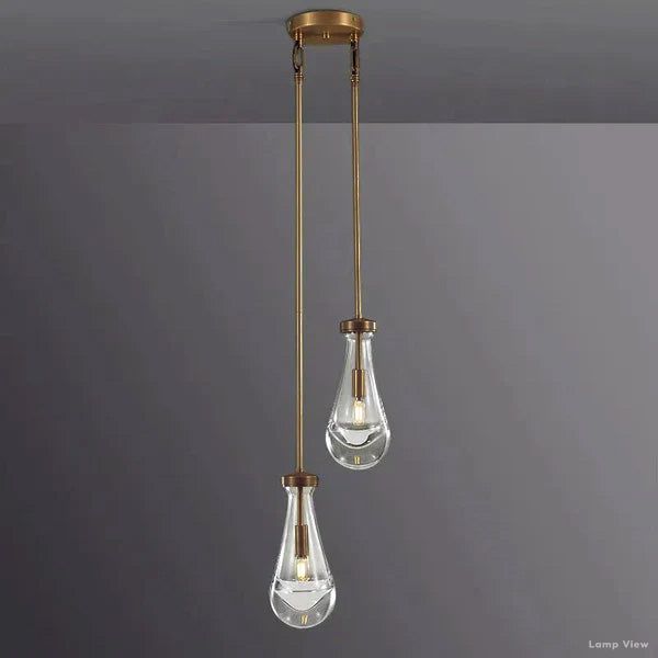 Rain Falling Glass Round Chandelier 5"
