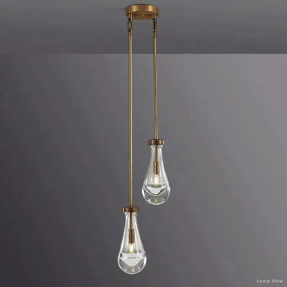 Rain Falling Glass Round Chandelier 5"