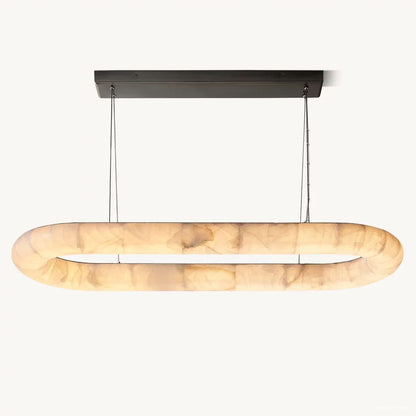 Rivage Lisse Alabaster Oval Chandelier 57"