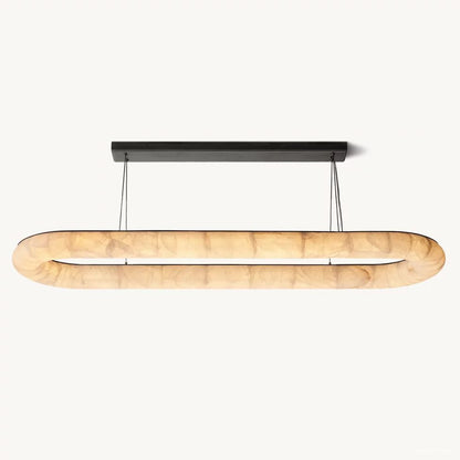 Rivage Lisse Alabaster Oval Chandelier 74"
