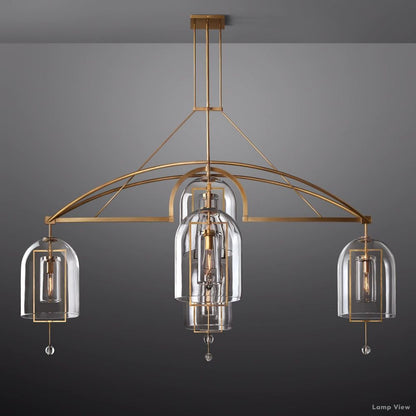 Fulcrum Cloche Glass Round Chandelier 85"