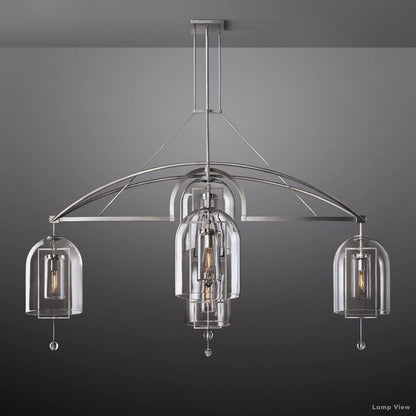 Fulcrum Cloche Glass Round Chandelier 85"