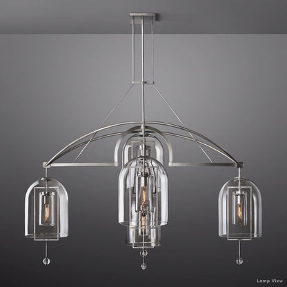 Fulcrum Cloche Glass Round Chandelier 73"
