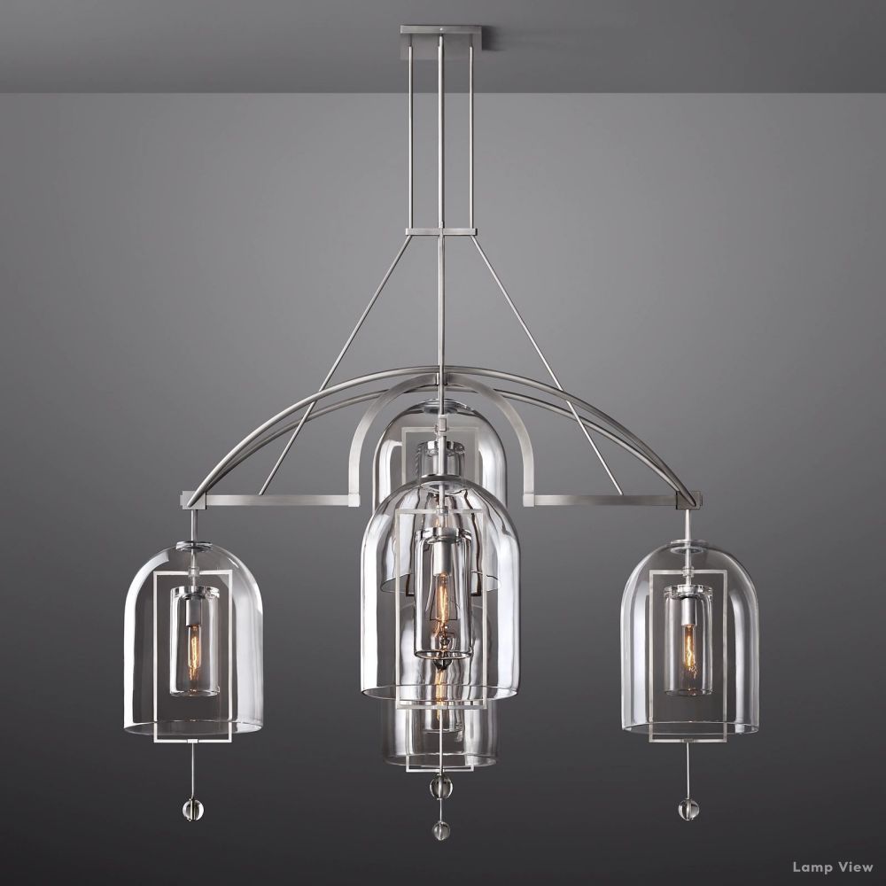 Fulcrum Cloche Glass Round Chandelier 61"