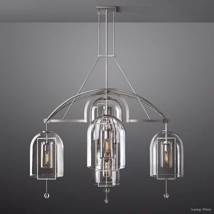 Fulcrum Cloche Glass Round Chandelier 61"
