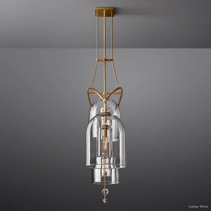 Fulcrum Cloche Glass Linear Chandelier 61"