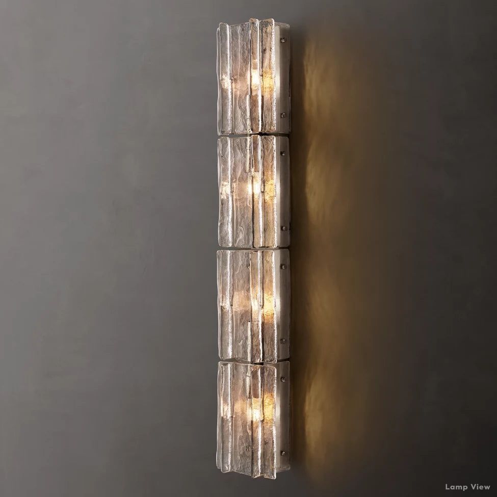 Lattice Cast Glass Grand Wall Sconce