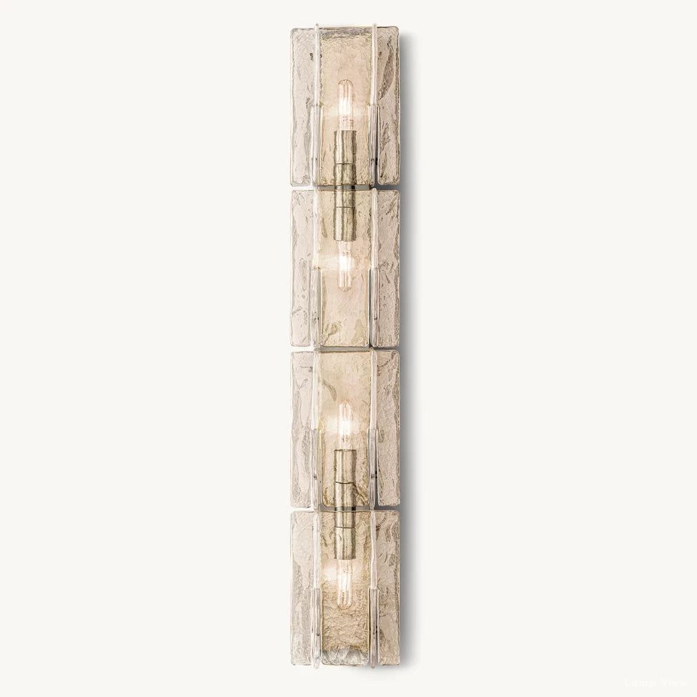 Lattice Cast Glass Grand Wall Sconce