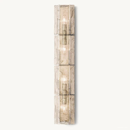 Lattice Cast Glass Grand Wall Sconce