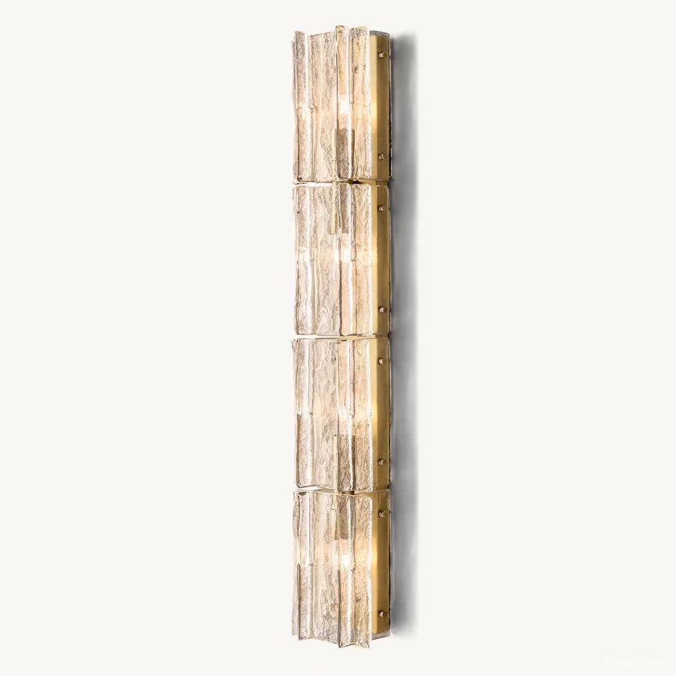 Lattice Cast Glass Grand Wall Sconce