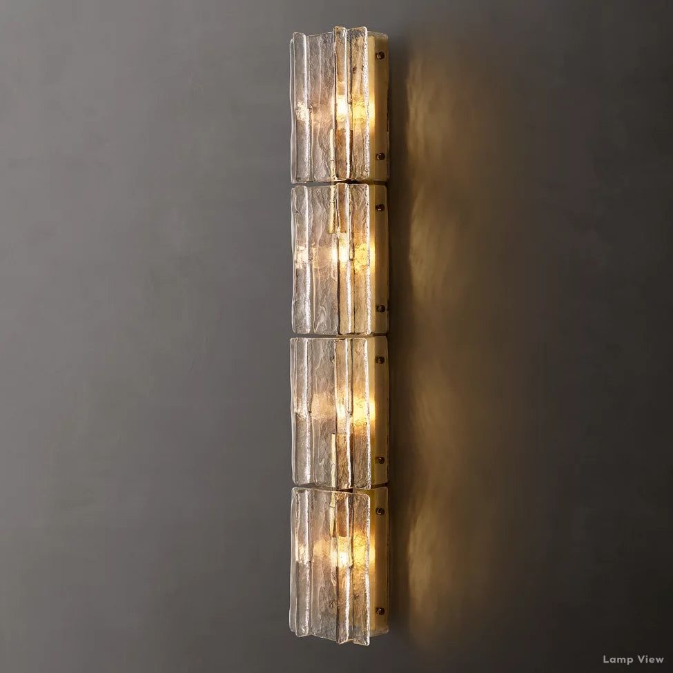 Lattice Cast Glass Grand Wall Sconce