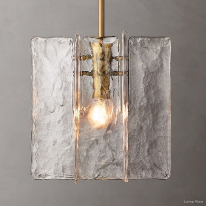 Lattice Cast Glass Pendant Light