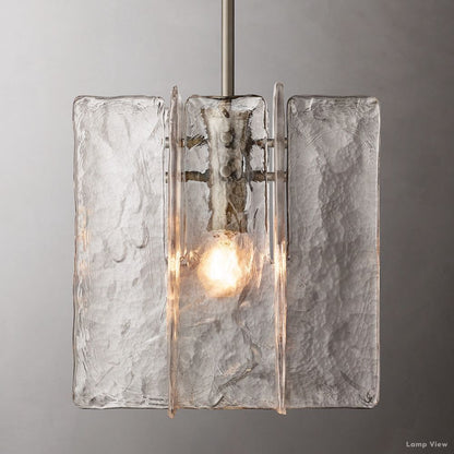 Lattice Cast Glass Pendant Light