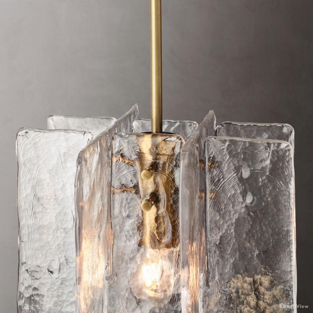 Lattice Cast Glass Pendant Light