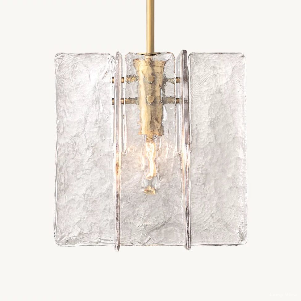 Lattice Cast Glass Pendant Light