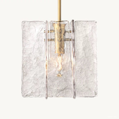 Lattice Cast Glass Pendant Light