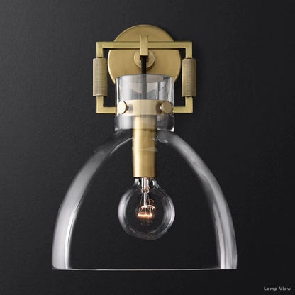 Machinist Glass Cloche Wall Sconce