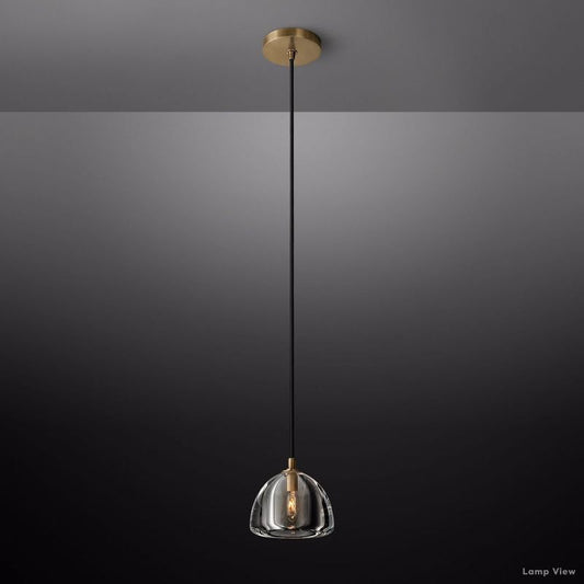 Hemisphere Domed Crystal Pendant Light