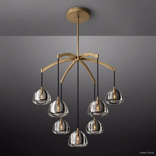 Hemisphere Domed Crystal Round Chandelier 36"