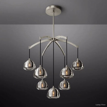 Hemisphere Domed Crystal Round Chandelier 36"