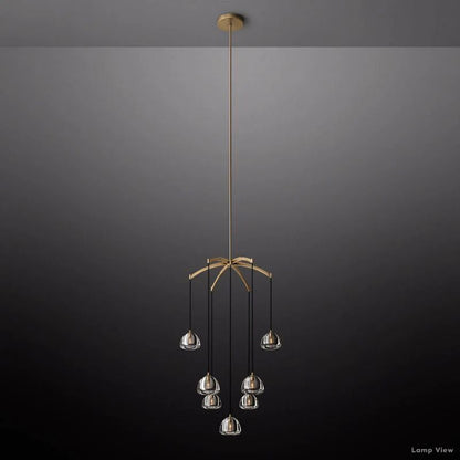 Hemisphere Domed Crystal Round Chandelier 36"