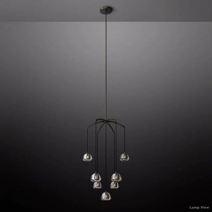 Hemisphere Domed Crystal Round Chandelier 36"