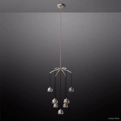 Hemisphere Domed Crystal Round Chandelier 36"