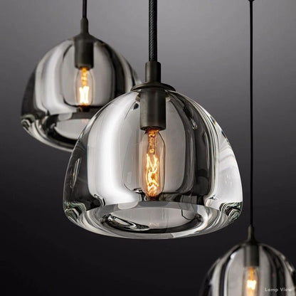 Hemisphere Domed Crystal Round Chandelier 36"