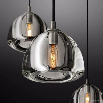 Hemisphere Domed Crystal Round Chandelier 36"