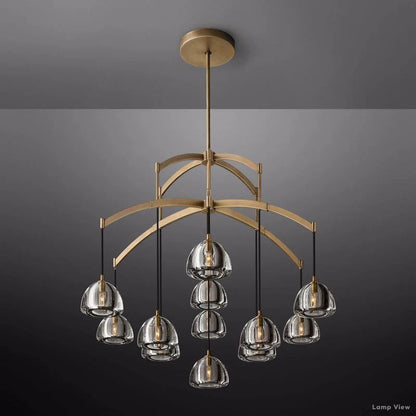Hemisphere Domed Crystal Round Chandelier 48"