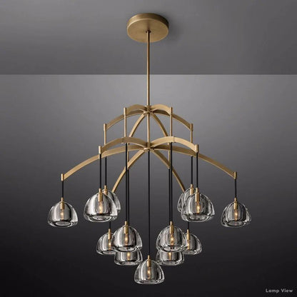 Hemisphere Domed Crystal Round Chandelier 48"