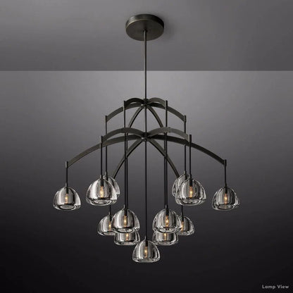 Hemisphere Domed Crystal Round Chandelier 48"