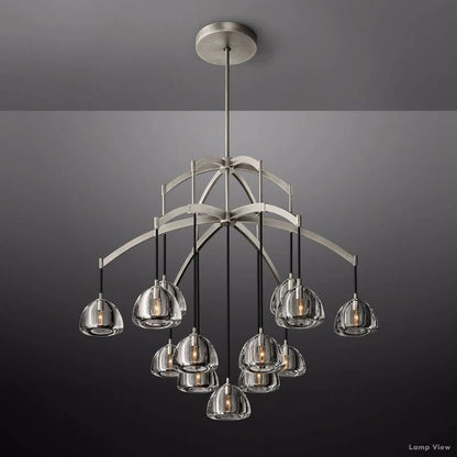 Hemisphere Domed Crystal Round Chandelier 48"