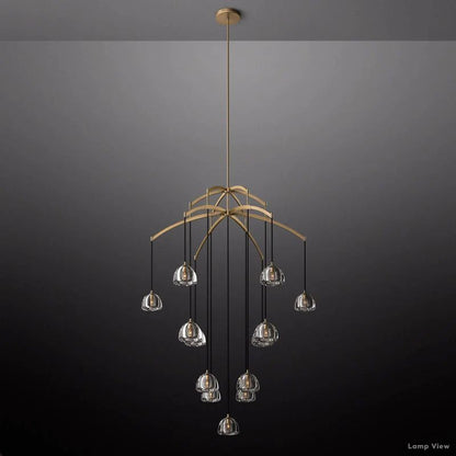 Hemisphere Domed Crystal Round Chandelier 48"
