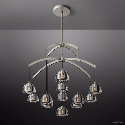 Hemisphere Domed Crystal Round Chandelier 48"