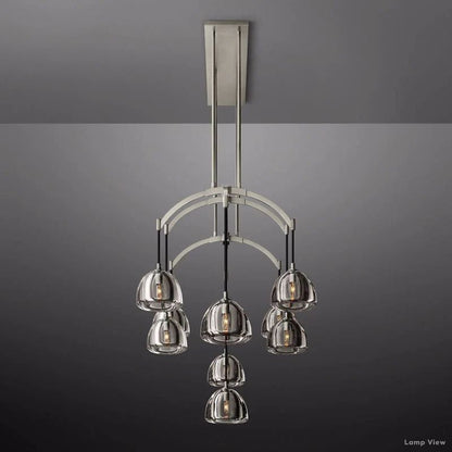 Hemisphere Domed Crystal Linear Chandelier 54"