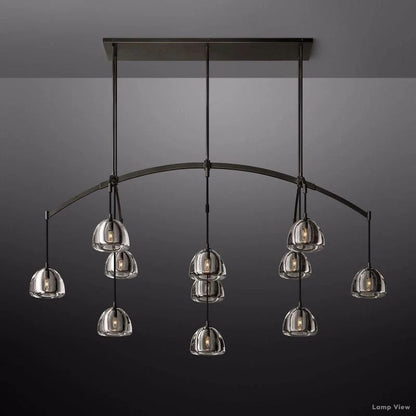 Hemisphere Domed Crystal Linear Chandelier 72"