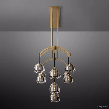 Hemisphere Domed Crystal Linear Chandelier 72"