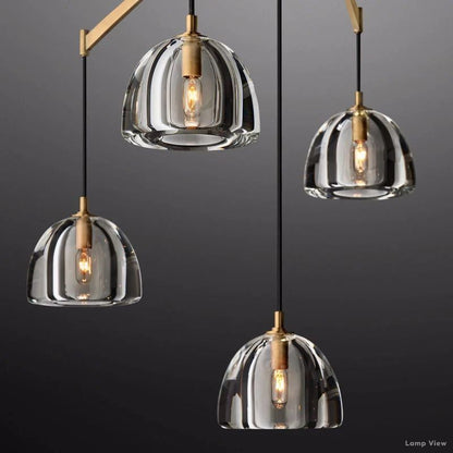Hemisphere Domed Crystal Linear Chandelier 72"