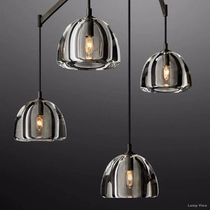 Hemisphere Domed Crystal Linear Chandelier 72"