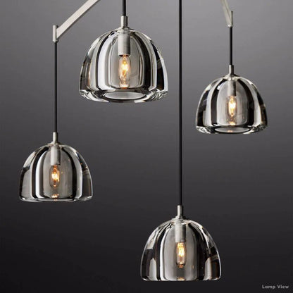 Hemisphere Domed Crystal Linear Chandelier 72"