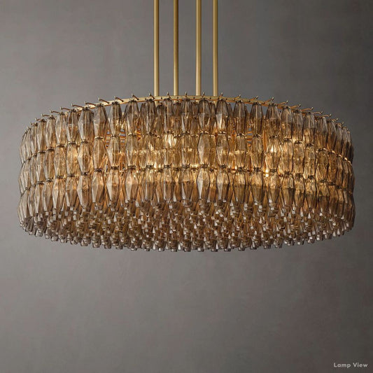 Chiara Lustrous Glass Round Chandelier 62"