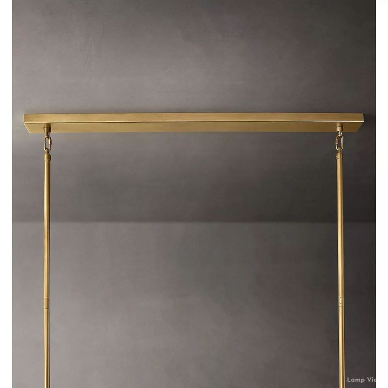 Chiara Lustrous Glass Rectangular Chandelier 74"