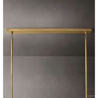 Chiara Lustrous Glass Rectangular Chandelier 74"