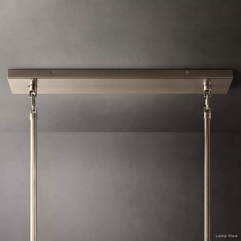 Chiara Lustrous Glass Rectangular Chandelier 74"