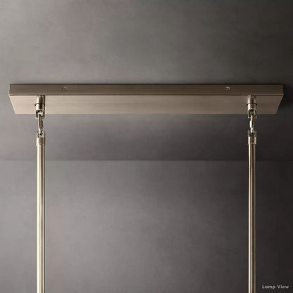 Chiara Lustrous Glass Rectangular Chandelier 74"