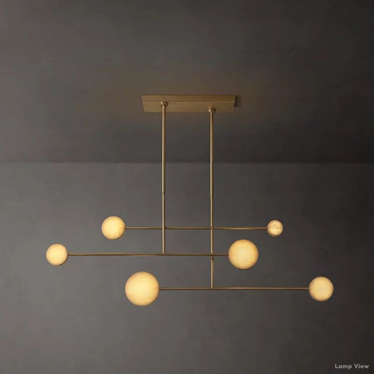 Alexander Modular Alabaster Linear Chandelier 54"