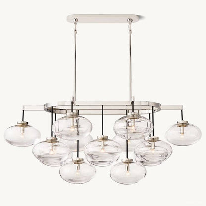 Cabrette Pristine Glass Linear Chandelier 54"