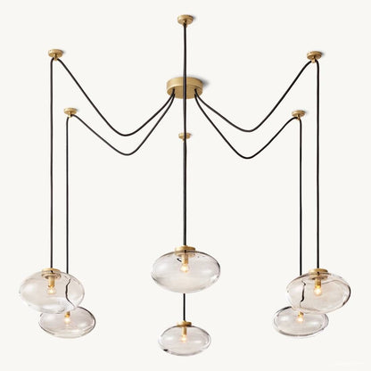 Cabrette Pristine Glass Suspended Chandelier 84"