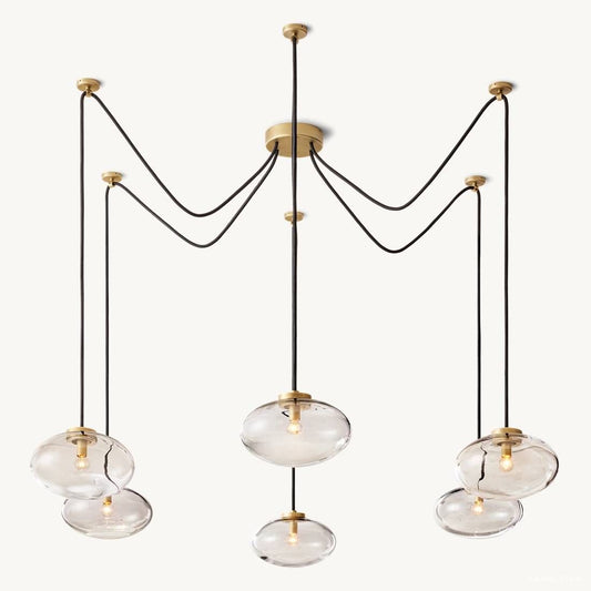 Cabrette Pristine Glass Suspended Chandelier 84"
